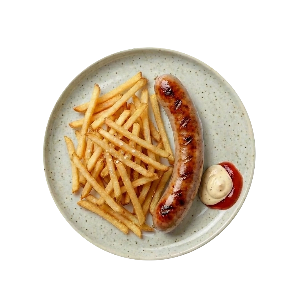 Sausage with chips